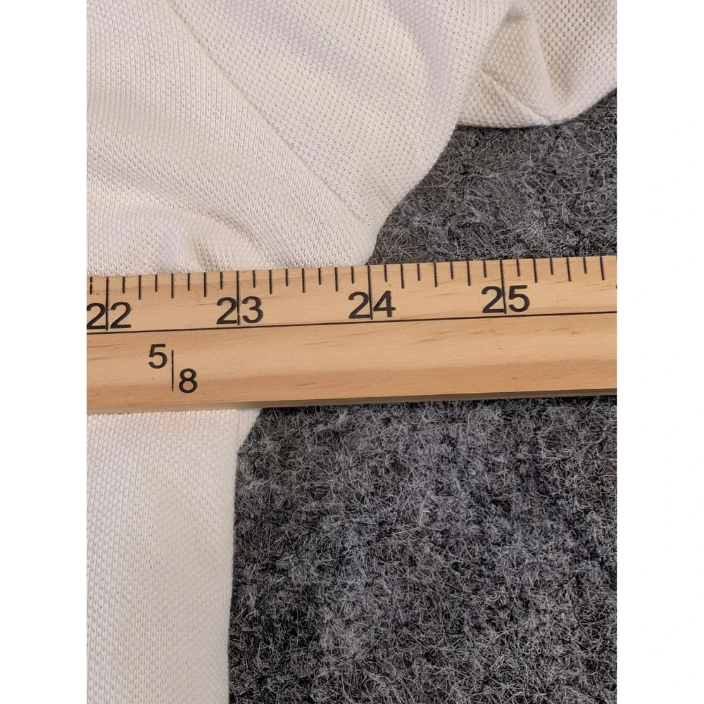 Polo Ralph Lauren Mens Large Off White Cotton Pique Short Sleeve Polo Shirt
